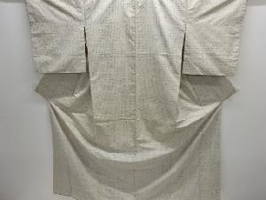 アンティーク　抽象模様織り出し手織り紬着物